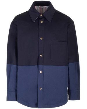 Thom Browne Two-Toned Button-Up Jacket - Blue