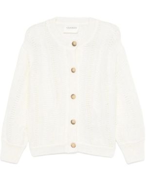 Closed Crew-Neck Cardigan - White