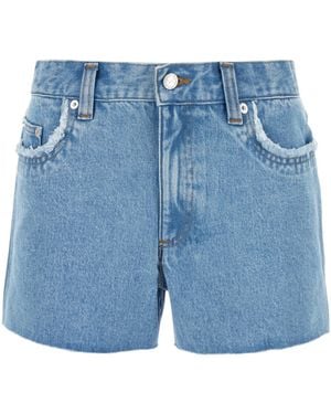 A.P.C. Frayed Edge Denim Shorts - Blue