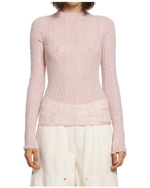 Haikure Cable-Knit Sweater - Pink
