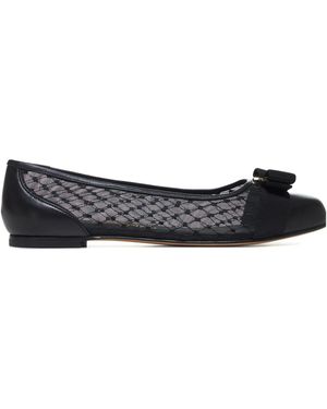 Ferragamo Mesh Flat Shoes - Black