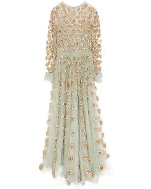 Valentino Round-Neck Long-Sleeved Dress - White