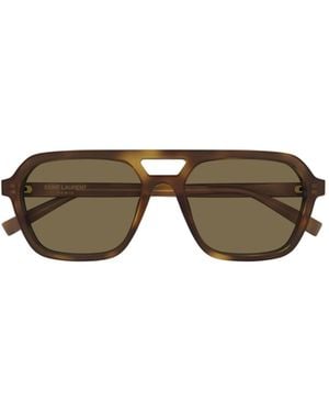 Saint Laurent Pilot-Frame Sunglasses - Multicolor