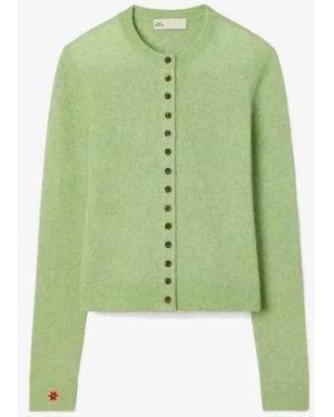 Tory Burch Cashmere Silk Cardigan - Green