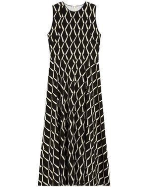 Max Mara Patterned Jersey Midi Dress - Black