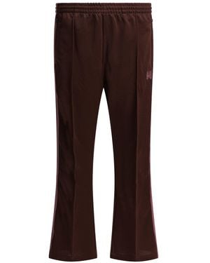 Needles Logo Embroidered Velvet Pants - Brown
