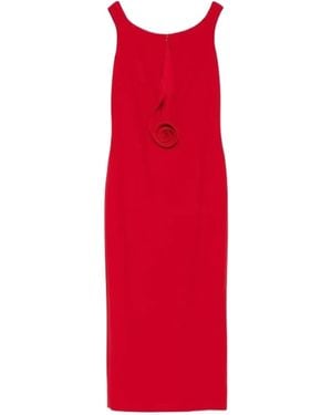 Magda Butrym Floral Appliqué Midi Dress - Red