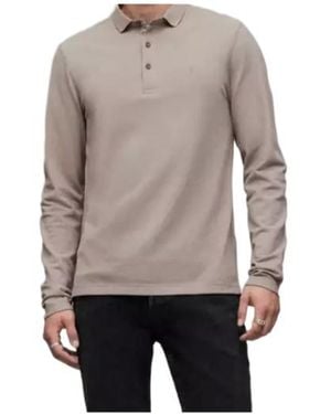 AllSaints Long-Sleeved Polo Shirt - Gray