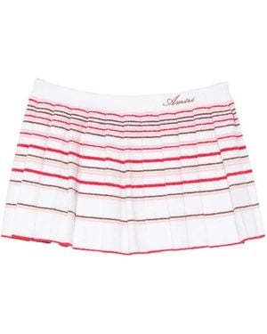 Amiri Striped Pleated Mini Skirt - Pink