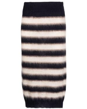 Brunello Cucinelli Striped Knitted Midi Skirt - Black
