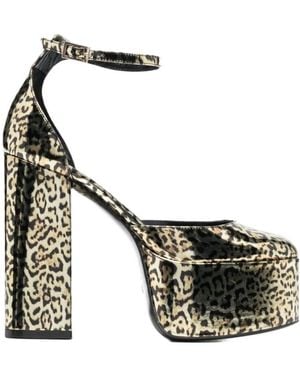 Paris Texas Leopard-Print 130Mm Sandals - Metallic