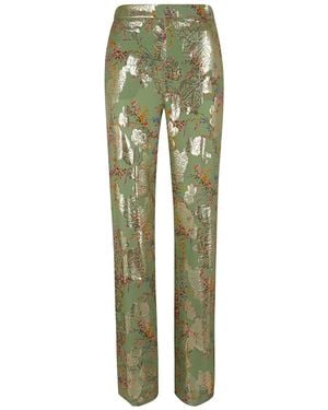 Valentino Floral Print Trousers - Green