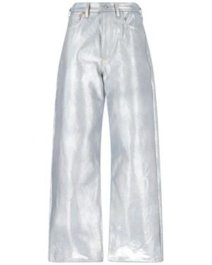 Junya Watanabe Wide-Leg Metallic Pants - Blue