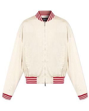 DSquared² Pinstripe Bomber Jacket - White