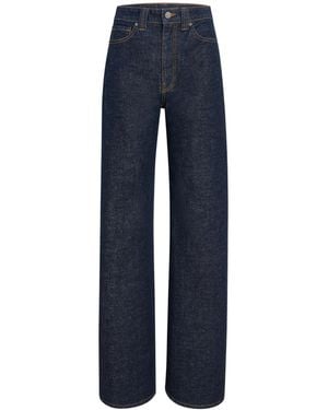 KHAITE Dane High Waisted Wide-Leg Jeans - Blue