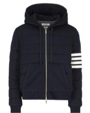 Thom Browne Striped Hooded Jacket - Blue