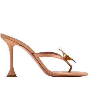 AMINA MUADDI Satin Sandals - Brown