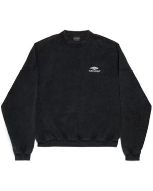 Balenciaga 3B Sports Lcon Inside Outoversized Crewneck - Blue