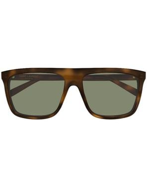 Saint Laurent Eyewear Rectangle Frame Sunglasses - Green