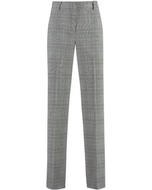 PT01 Pt Torino Prince Of Wales Patterned Trousers - Grey