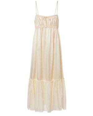 Ulla Johnson Marielle Ruched Silk Midi Dress - Natural