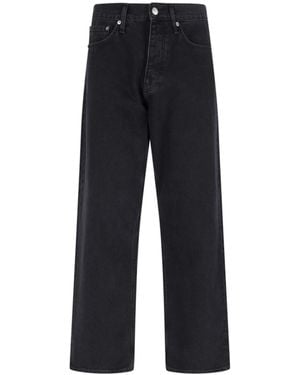 sunflower Logo Patch Wide-Leg Jeans - Blue