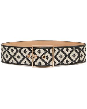 Max Mara Palato Wide Patterned Belt - White