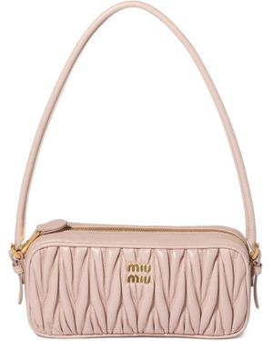 Miu Miu Matelassé Nappa Leather Pouch - Pink