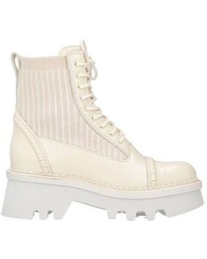 Chloé Multi-Color Leather Platform Ankle Boots - Natural