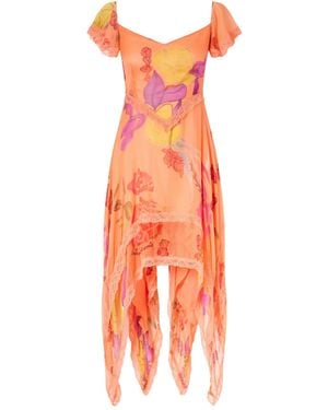 Donde Esteban Floral Maxi Dress - Orange