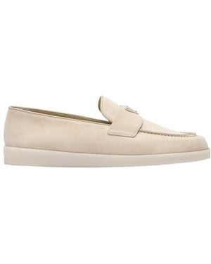 Prada Suede Loafers - White