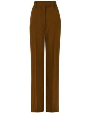 Ferragamo Herringbone Slim-Fit Pants - Brown
