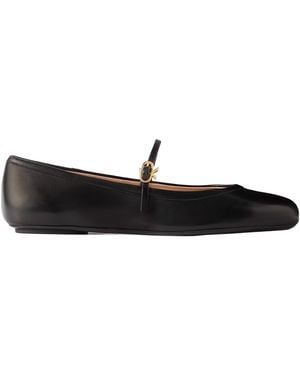 Gianvito Rossi Carla Leather Mary Jane Ballet Flats - Black