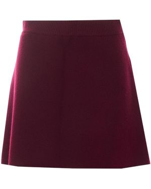 Lisa Yang Claire Ribbed Mini Knitted Skirt - Purple