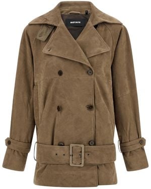 ROTATE BIRGER CHRISTENSEN Suede Jacket - Green