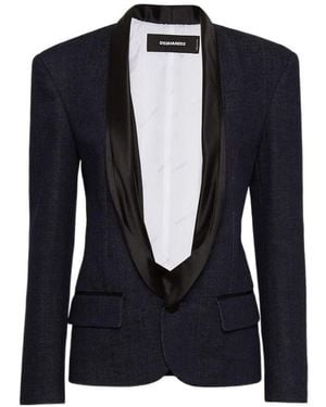 DSquared² Long-Sleeved Denim Suit Coat - Black