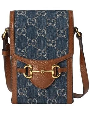 Gucci Horsebit 1955 Crossbody Mini Bag - Blue