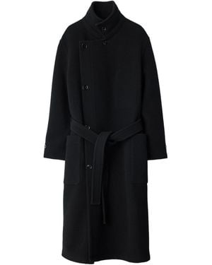 Lemaire Long-Sleeved Wrap Coat - Black