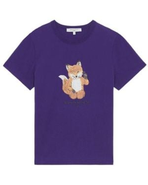 Maison Kitsuné Short-Sleeved T-Shirt - Purple