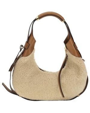 Moschino Medium Handle Me Shoulder Bag - Natural