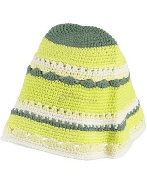 Ganni Heathered Knit Bucket Hat - Yellow