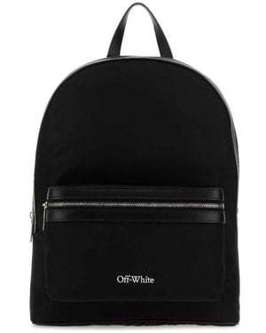 Off-White c/o Virgil Abloh Logo Embroidered Zipped Backpack - Black