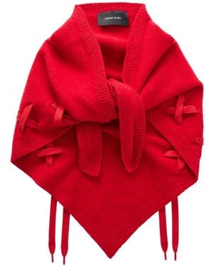 Simone Rocha Lace-Up Neckerchief Scarf - Red