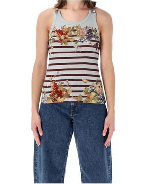 Jean Paul Gaultier Mariniere Grape Rib Tank Top - Blue