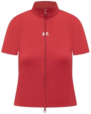 Courreges Short-Sleeved Tops - Red