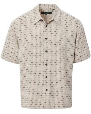 Rag & Bone Grid-Pattern Short-Sleeve Shirt - White