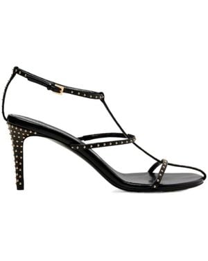 KHAITE Cage 75 Studded Leather Sandals - Black