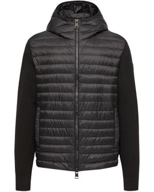 Moncler Padded Cashmere Blend Cardigan - Black