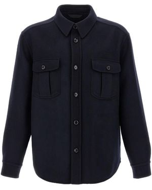 Brioni Vagabond Curved Hem Overshirt - Blue