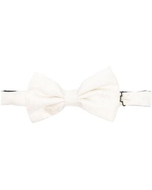 Dries Van Noten Printed Silk Bow Tie - White